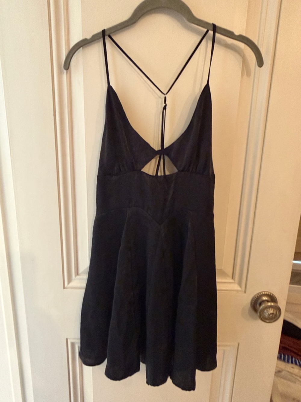 Free People black slip dress with strappy back